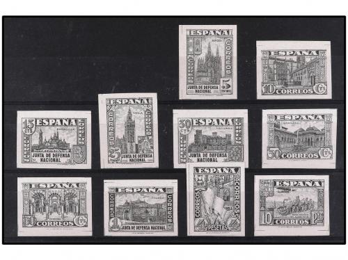 ESPAÑA. Ed. 804P/13P. 5 cts. a 10 pts. en color NEGRO y SIN 