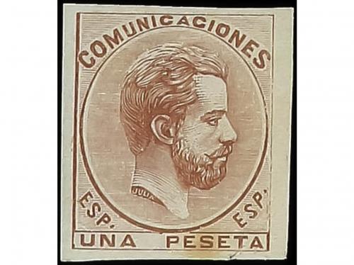 ESPAÑA. Ed. 125P y 127P. AMADEO. 3 Pruebas. 40 cts. verde, 1