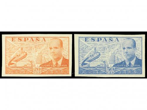 ** ESPAÑA. Ed. 880ccs y 883ccs. 20 cts. ocre y 50 cts. azul.