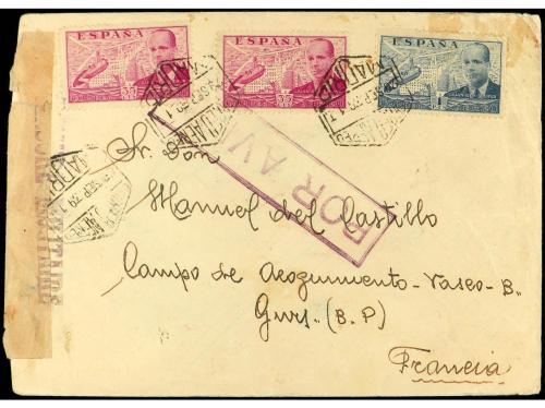 ✉ ESPAÑA. Ed. 882(2) y 884. 1939. CAMPOS DE REFUGIADOS. Cart