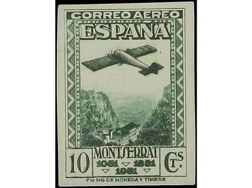 ** ESPAÑA. Ed. 651Ns. 10 cts. verde SIN DENTAR y nº A.000000