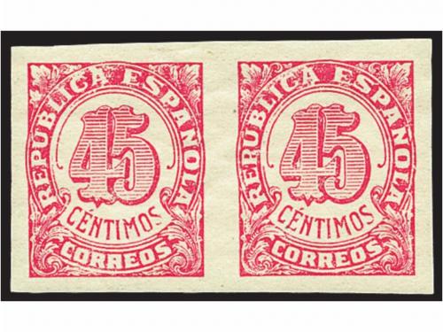 ** ESPAÑA. Ed. NE30(2) y NE30s(2). 45 cts. carmín. 2 Pareja