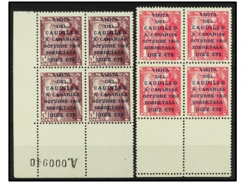 ** ESPAÑA. Ed. 1088/9(4). CAUDILLO A CANARIAS. SERIE COMPLET