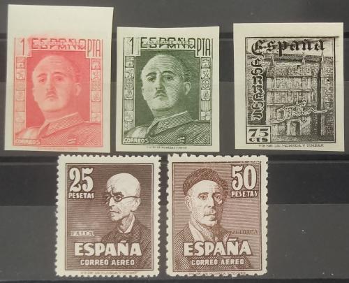 **. ESPAÑA. Ficha con 5 FANTASIAS: 1001FN, 1001FNa, 1003FN y