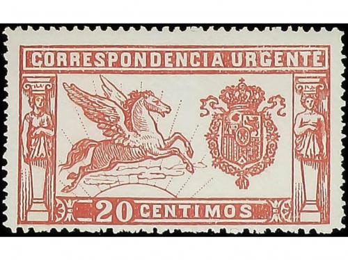 ** ESPAÑA. Ed. 256. 20 cts. rojo. Además se añade con fijase