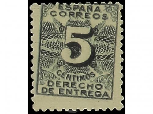 ** ESPAÑA. Ed. 592er. 5 cts. negro IMPRESO POR ANVERSO Y REV