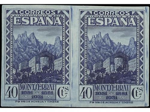 ** ESPAÑA. Ed. 644s(2). 40 cts. azul en pareja horizontal SI