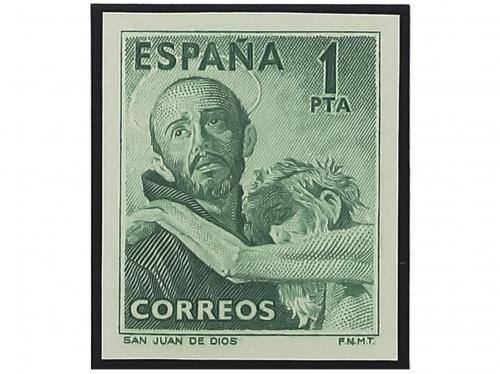 ** ESPAÑA. Ed. 1070ccs. SAN JUAN DE DIOS. 1 pta. verde SIN D