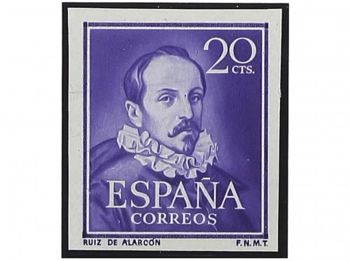 ** ESPAÑA. Ed. 1074s. RUIZ DE ALARCON. 20 cts. violeta SIN D