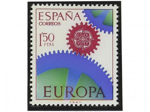 ** ESPAÑA. Ed. 1795cc. EUROPA&#39;67. 1,50 pts. verde, azul y ro