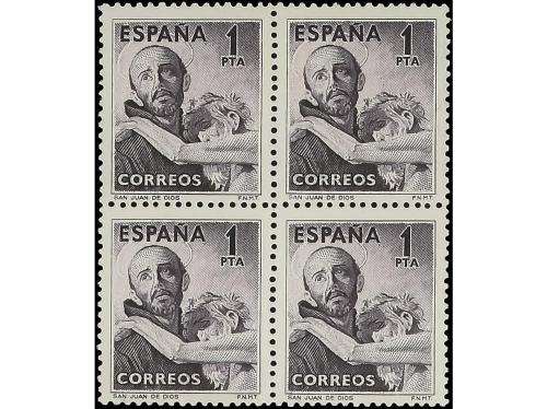 ** ESPAÑA. Ed. 1070(4). SAN JUAN DE DIOS. Bloque de 4. Bien 