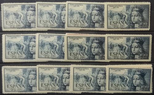 ** ESPAÑA. Ed. 1097/101(12). ISABEL AEREA. 12 SERIES COMPLET