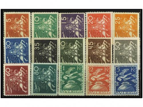 ** SUECIA. Yv. 178/92. SERIE COMPLETA con goma alterada. OCA