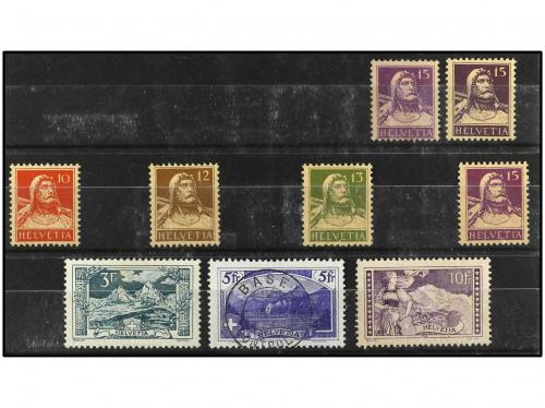 * SUIZA. Yv. 138/44. SERIE COMPLETA. El 5 fr. en usado. Incl