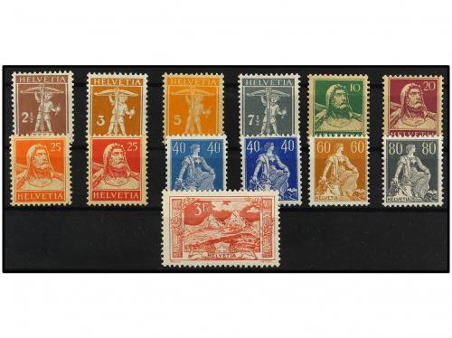 * SUIZA. Yv. 157/67. SERIE COMPLETA. Incluye 164a (azul clar