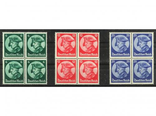 ** ALEMANIA. Yv. 467/9(4). SERIE COMPLETA en bloque de 4. R