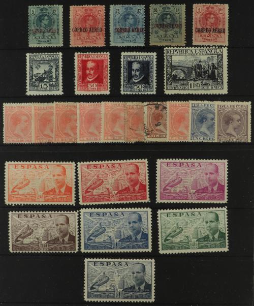 */(*)/° ESPAÑA. 1855-1941. Conjunto de sellos y series mont