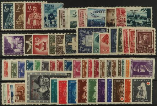 ** CROACIA. 1941-1945. Colección con sellos, series y algun