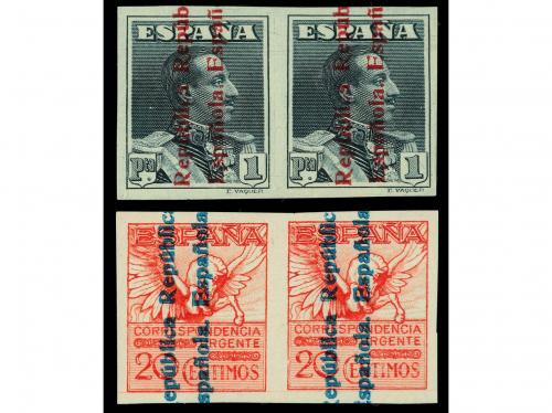 ** ESPAÑA. Ed. 602s/3s(2). 1 pta. pizarra y 20 cts. rosa (u