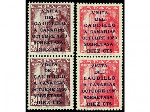 ** ESPAÑA. Ed. 1088/9(2). CAUDILLO A CANARIAS. SERIE COMPLET