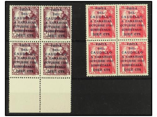 ** ESPAÑA. Ed. 1088/9(4). CAUDILLO A CANARIAS. SERIE COMPLE