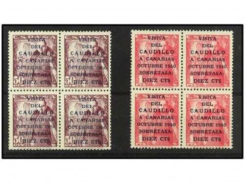 ** ESPAÑA. Ed. 1088/9(4). CAUDILLO A CANARIAS. SERIE COMPLE