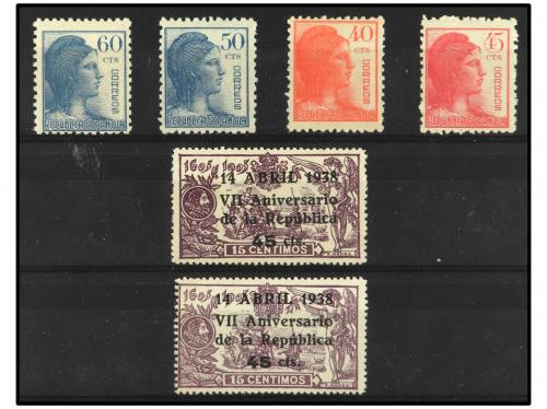 ** ESPAÑA. 1938. Series completas y una HB. (751/4, 755(2), 