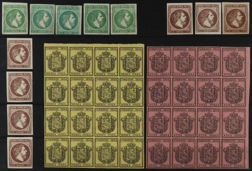 ESPAÑA. 1854-1940 aprox. Lote con sellos y series completas 