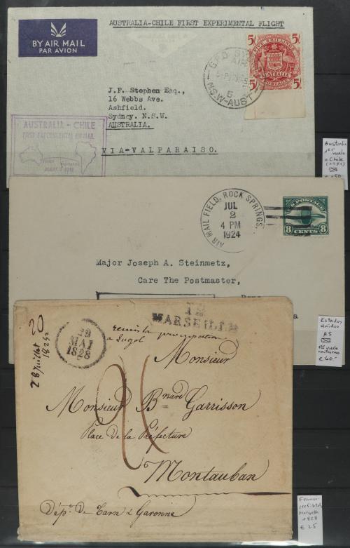 HISTORIA POSTAL. LOTE de 15 piezas. Hay PREFILATELIA, ZEPPEL