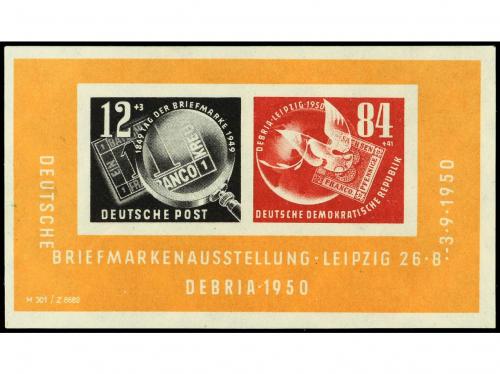 ** ALEMANIA ORIENTAL. Yv. 148/62 y HB.1. SERIE COMPLETA y HB