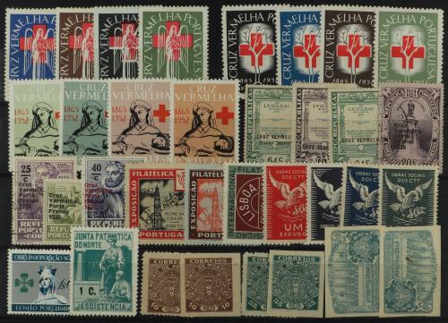 */(*) PORTUGAL. 1938-1949. CRUZ ROJA. Lote de 78 VIÑETAS dif