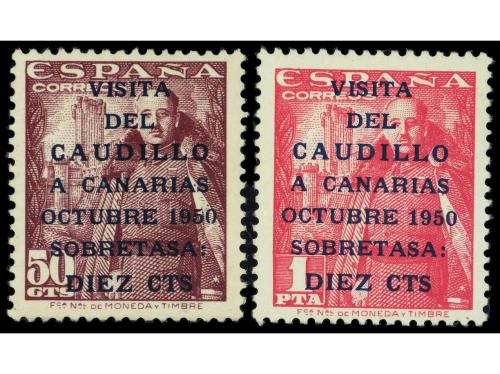 ** ESPAÑA. Ed. 1088/9. CAUDILLO A CANARIAS. SERIE COMPLETA. 