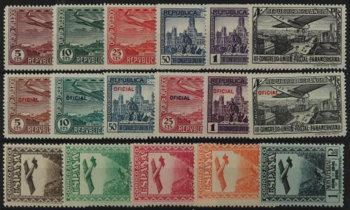 ** ESPAÑA. 1930-1936. Lote de 7 series completas diferentes: