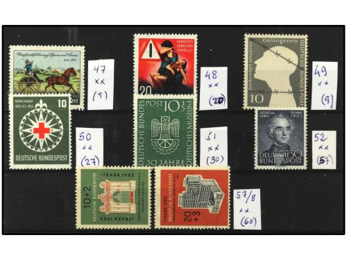 ** ALEMANIA OCCIDENTAL. 1951-1953. Conjunto de series montad