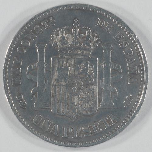 ALFONSO XII. 1 Peseta. 1876. (*18-76) D.E.-M. MBC+. 