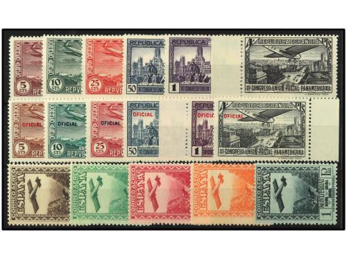 ** ESPAÑA. 1930-1936. Lote de 7 series completas diferentes: