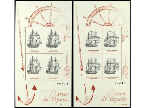 ESPAÑA: HOJAS RECUERDO. Ed. 128/9. BARCOS DE EPOCA. 1 Juego 