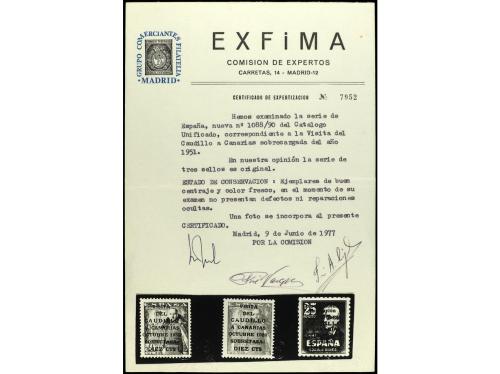 ** ESPAÑA. Ed. 1088/9 y 1090. CAUDILLO A CANARIAS TERRESTRE 