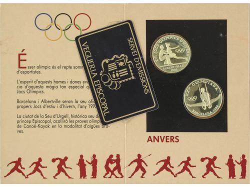 ANDORRA. Lote 4 monedas 10, 20 Diners (3). 1989. AR. Olimpia