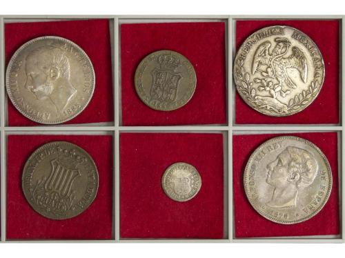 LOTES y COLECCIONES. Lote 6 monedas. FELIPE V a MÉXICO. AE, 