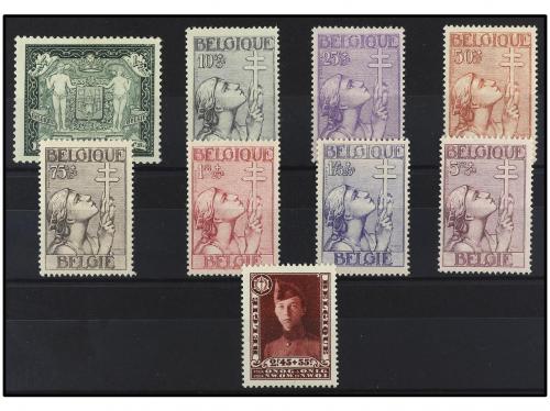 * BELGICA. Yv. 301, 325 y 377/83. SERIES COMPLETAS. 9 valore