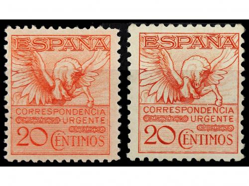 * ESPAÑA. Ed. 454 y 592A. 20 cts. rosa (2). Cat. 126&euro;. 