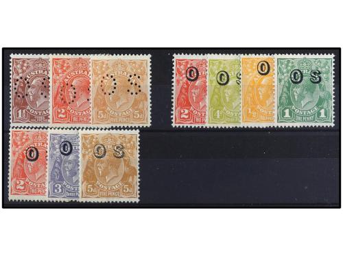 AUSTRALIA. 1915-33. SERVICIO. Conjunto de sellos en nuevo, m