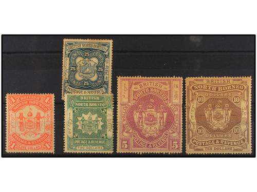 * BORNEO. Yv. 61, 63/66. 1894. SERIE COMPLETA a falta del 50