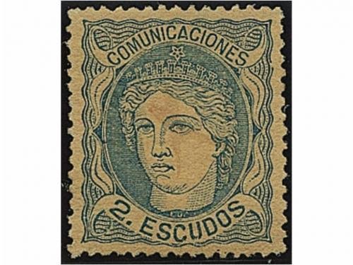 * ESPAÑA. Ed. 112. 2 Escudos azul. Excelente centraje, manc