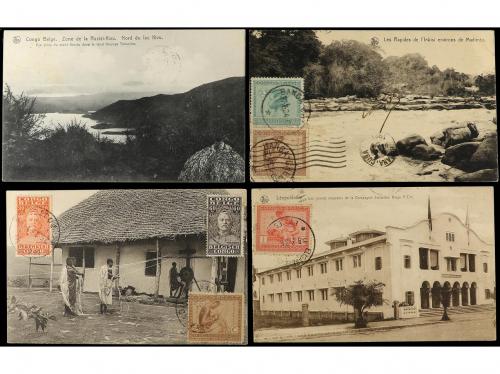 ✉ BELGICA. CONGO. Lote de 20 postales del período 1908-1938