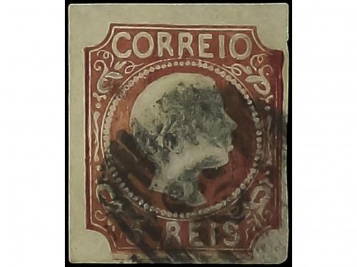 ° PORTUGAL. Yv. 5. 1855. DON PEDRO. 5 reis castaño rojo, cab