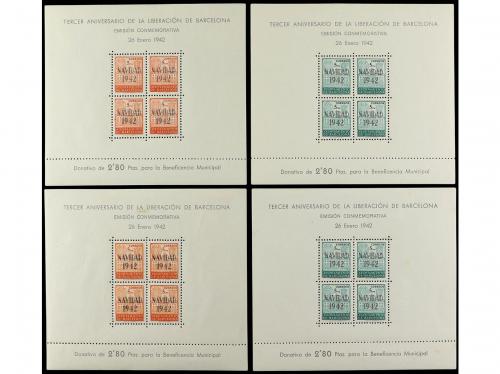 ** ESPAÑA. Ed. 40/1 (4). HOJITAS Bloque sobrecargadas. 4 jue