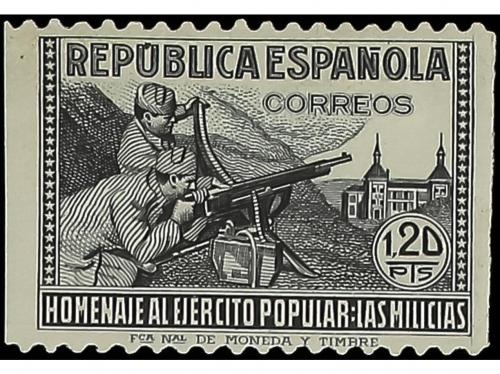 ** ESPAÑA. Ed. 797sv. 1,20 pts. negro. Variedad SIN DENTADO 