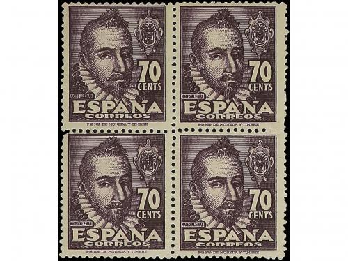 ** ESPAÑA. Ed. 1036d (4). 70 cts. violeta. Bloque de cuatro.